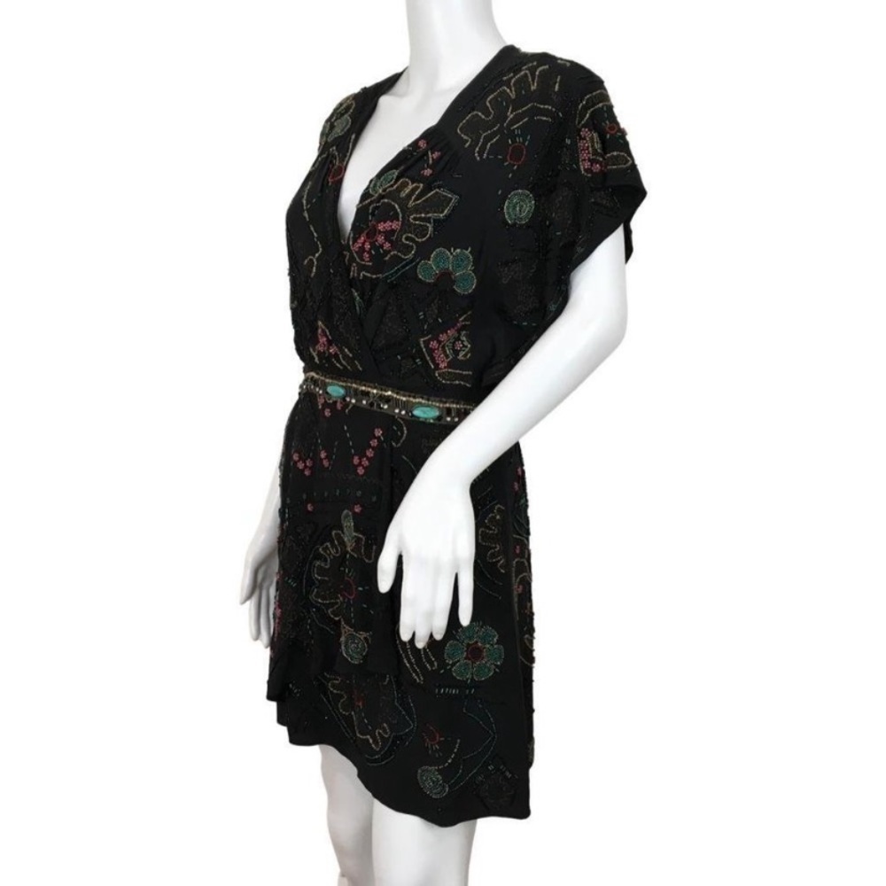 Nanette Lepore Silk Beaded Dress Damaged Sz 4